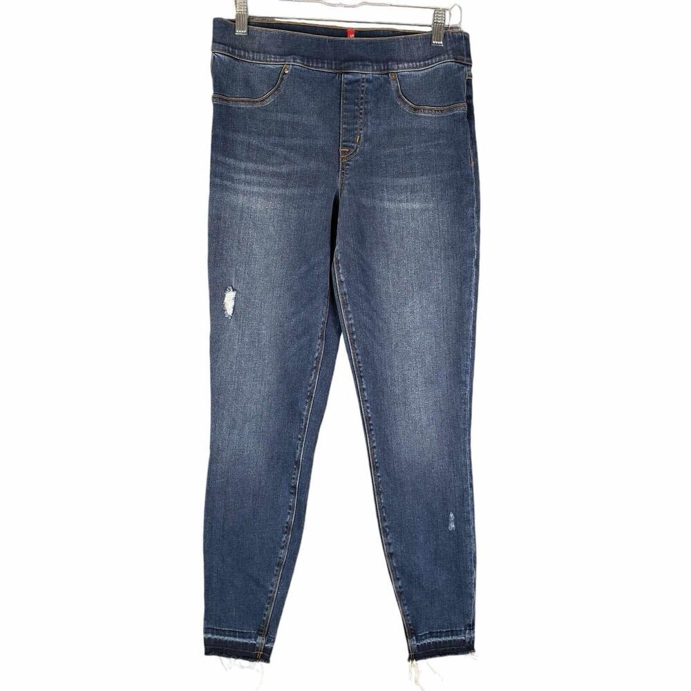 Spanx Jeans Women's Size Medium M Blue Skinny Pull On Stretch High Rise - Picture 2 of 11